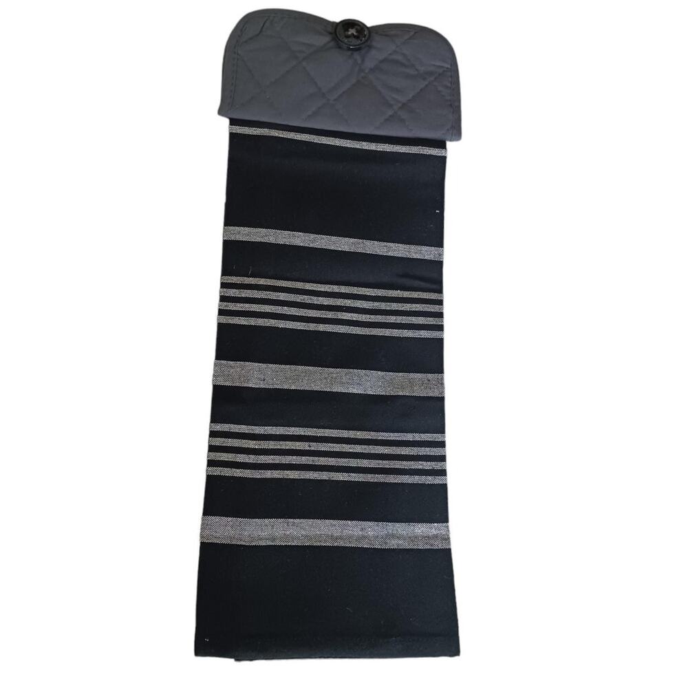 Handmade Striped Handmade Kitchen Towels Gift Black White Contemporary